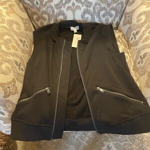 Evereve Black Sleeveless Vest Contemporary Jacket